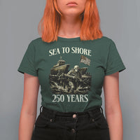 Military Navy 250th Anniversary T Shirt For Women Sea To Shore 250 Years - Wonder Print Shop