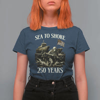 Military Navy 250th Anniversary T Shirt For Women Sea To Shore 250 Years - Wonder Print Shop