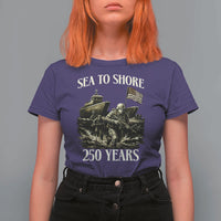 Military Navy 250th Anniversary T Shirt For Women Sea To Shore 250 Years - Wonder Print Shop