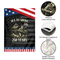 Military Navy 250th Anniversary Garden Flag Sea To Shore 250 Years