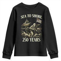 Military Navy 250th Anniversary Youth Sweatshirt Sea To Shore 250 Years - Wonder Print Shop