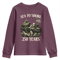 Military Navy 250th Anniversary Youth Sweatshirt Sea To Shore 250 Years - Wonder Print Shop
