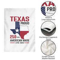 Texas Proud 250 Years Garden Flag American Made 1776 to 2026 Semiquincentennial - Wonder Print Shop