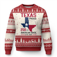 Texas Proud 250 Years Ugly Christmas Sweater American Made 1776 to 2026 Semiquincentennial - Wonder Print Shop