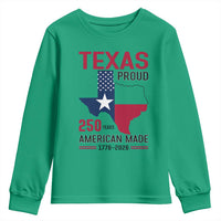 Texas Proud 250 Years Youth Sweatshirt American Made 1776 to 2026 Semiquincentennial - Wonder Print Shop