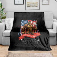 Patriotic Bigfoot US 250th Anniversary Throw Blanket Sasquatch Celebrating 250 Years of Freedom 1776 to 2026 - Wonder Print Shop