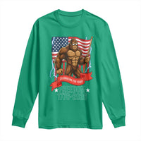 Patriotic Bigfoot US 250th Anniversary Long Sleeve Shirt Sasquatch Celebrating 250 Years of Freedom 1776 to 2026 - Wonder Print Shop