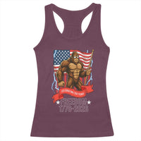 Patriotic Bigfoot US 250th Anniversary Racerback Tank Top Sasquatch Celebrating 250 Years of Freedom 1776 to 2026 - Wonder Print Shop