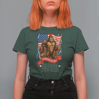 Patriotic Bigfoot US 250th Anniversary T Shirt For Women Sasquatch Celebrating 250 Years of Freedom 1776 to 2026 - Wonder Print Shop