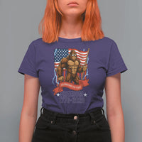 Patriotic Bigfoot US 250th Anniversary T Shirt For Women Sasquatch Celebrating 250 Years of Freedom 1776 to 2026 - Wonder Print Shop