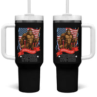 Patriotic Bigfoot US 250th Anniversary Tumbler With Handle Sasquatch Celebrating 250 Years of Freedom 1776 to 2026 - Wonder Print Shop