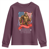 Patriotic Bigfoot US 250th Anniversary Youth Sweatshirt Sasquatch Celebrating 250 Years of Freedom 1776 to 2026 - Wonder Print Shop