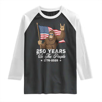 250 Years We The People Bigfoot Raglan Shirt Funny Patriotic 1776 to 2026 US Semiquincentennial - Wonder Print Shop