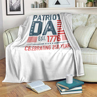 Patriotic Dad 250 Years Throw Blanket Est. 1776 Funny USA Semiquincentennial - Wonder Print Shop