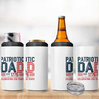 Patriotic Dad 250 Years 4 in 1 Can Cooler Tumbler Est. 1776 Funny USA Semiquincentennial - Wonder Print Shop