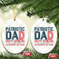 Patriotic Dad 250 Years Ceramic Ornament Est. 1776 Funny USA Semiquincentennial - Wonder Print Shop