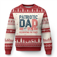 Patriotic Dad 250 Years Ugly Christmas Sweater Est. 1776 Funny USA Semiquincentennial - Wonder Print Shop