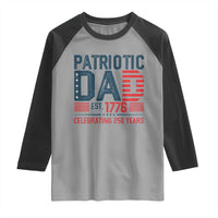Patriotic Dad 250 Years Raglan Shirt Est. 1776 Funny USA Semiquincentennial - Wonder Print Shop