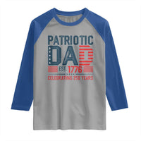 Patriotic Dad 250 Years Raglan Shirt Est. 1776 Funny USA Semiquincentennial - Wonder Print Shop