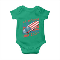 California USA 250th Anniversary Baby Onesie US Semiquincentennial Patriotic Surfboard Graphic - Wonder Print Shop