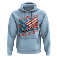 California USA 250th Anniversary Hoodie US Semiquincentennial Patriotic Surfboard Graphic - Wonder Print Shop