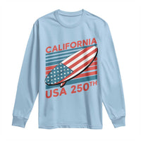 California USA 250th Anniversary Long Sleeve Shirt US Semiquincentennial Patriotic Surfboard Graphic - Wonder Print Shop