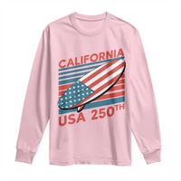 California USA 250th Anniversary Long Sleeve Shirt US Semiquincentennial Patriotic Surfboard Graphic - Wonder Print Shop