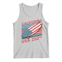 California USA 250th Anniversary Tank Top US Semiquincentennial Patriotic Surfboard Graphic - Wonder Print Shop