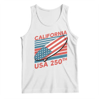 California USA 250th Anniversary Tank Top US Semiquincentennial Patriotic Surfboard Graphic - Wonder Print Shop