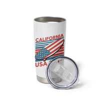 California USA 250th Anniversary Tumbler Cup US Semiquincentennial Patriotic Surfboard Graphic - Wonder Print Shop