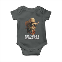 Cool Cowboy Cat 250 Years Baby Onesie Funny Patriotic 1776 to 2026 US Semiquincentennial - Wonder Print Shop