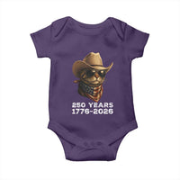Cool Cowboy Cat 250 Years Baby Onesie Funny Patriotic 1776 to 2026 US Semiquincentennial - Wonder Print Shop