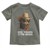 Cool Cowboy Cat 250 Years Toddler T Shirt Funny Patriotic 1776 to 2026 US Semiquincentennial - Wonder Print Shop