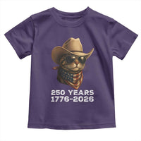 Cool Cowboy Cat 250 Years Toddler T Shirt Funny Patriotic 1776 to 2026 US Semiquincentennial - Wonder Print Shop