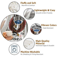 American Legends Eagle Throw Blanket 250 Years Patriotic Heritage 1776 to 2026 Semiquincentennial - Wonder Print Shop