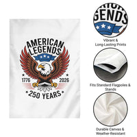 American Legends Eagle Garden Flag 250 Years Patriotic Heritage 1776 to 2026 Semiquincentennial - Wonder Print Shop