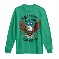 American Legends Eagle Long Sleeve Shirt 250 Years Patriotic Heritage 1776 to 2026 Semiquincentennial - Wonder Print Shop