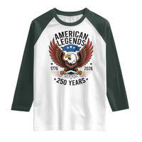 American Legends Eagle Raglan Shirt 250 Years Patriotic Heritage 1776 to 2026 Semiquincentennial - Wonder Print Shop