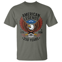 American Legends Eagle T Shirt 250 Years Patriotic Heritage 1776 to 2026 Semiquincentennial - Wonder Print Shop