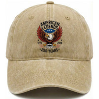 American Legends Eagle Washed Cotton Baseball Cap 250 Years Patriotic Heritage 1776 to 2026 Semiquincentennial