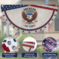 American Legends Bald Eagle Patriotic Fan Flag 250 Years Heritage 1776 to 2026 Semiquincentennial