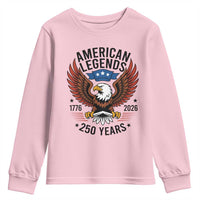 American Legends Eagle Youth Sweatshirt 250 Years Patriotic Heritage 1776 to 2026 Semiquincentennial - Wonder Print Shop