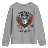 American Legends Eagle Youth Sweatshirt 250 Years Patriotic Heritage 1776 to 2026 Semiquincentennial - Wonder Print Shop