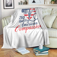 250 Years of American Compassion Throw Blanket Patriotic Medical Worker - Wonder Print Shop
