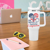 250 Years of American Compassion Tumbler With Handle Patriotic Medical Worker - Wonder Print Shop