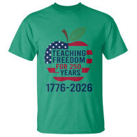 Teaching Freedom for 250 Years T Shirt Patriotic Teacher Tee 1776 to 2026 Semiquincentennial - Wonder Print Shop