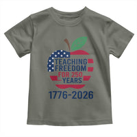 Teaching Freedom for 250 Years Toddler T Shirt Patriotic Teacher Tee 1776 to 2026 Semiquincentennial - Wonder Print Shop