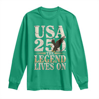 USA 250 The Legend Lives On Long Sleeve Shirt Patriotic Eagle for Semiquincentennial 2026 - Wonder Print Shop