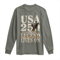 USA 250 The Legend Lives On Long Sleeve Shirt Patriotic Eagle for Semiquincentennial 2026 - Wonder Print Shop