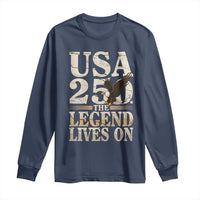 USA 250 The Legend Lives On Long Sleeve Shirt Patriotic Eagle for Semiquincentennial 2026 - Wonder Print Shop